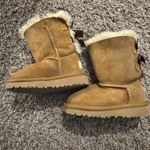 UGG Tan Plush-Lined Boots with Textured Sole